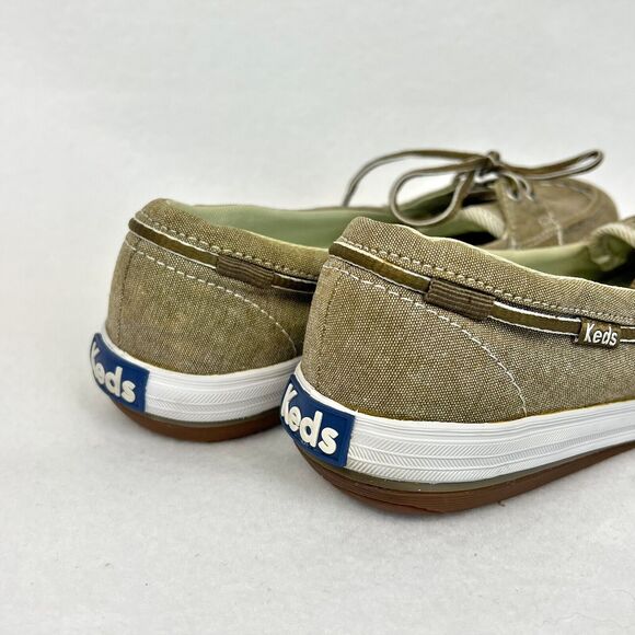 Keds Ortholite Slip-On Glimmer Khaki Boat Shoes Loafers Sz 6M Nautical - Picture 7 of 16